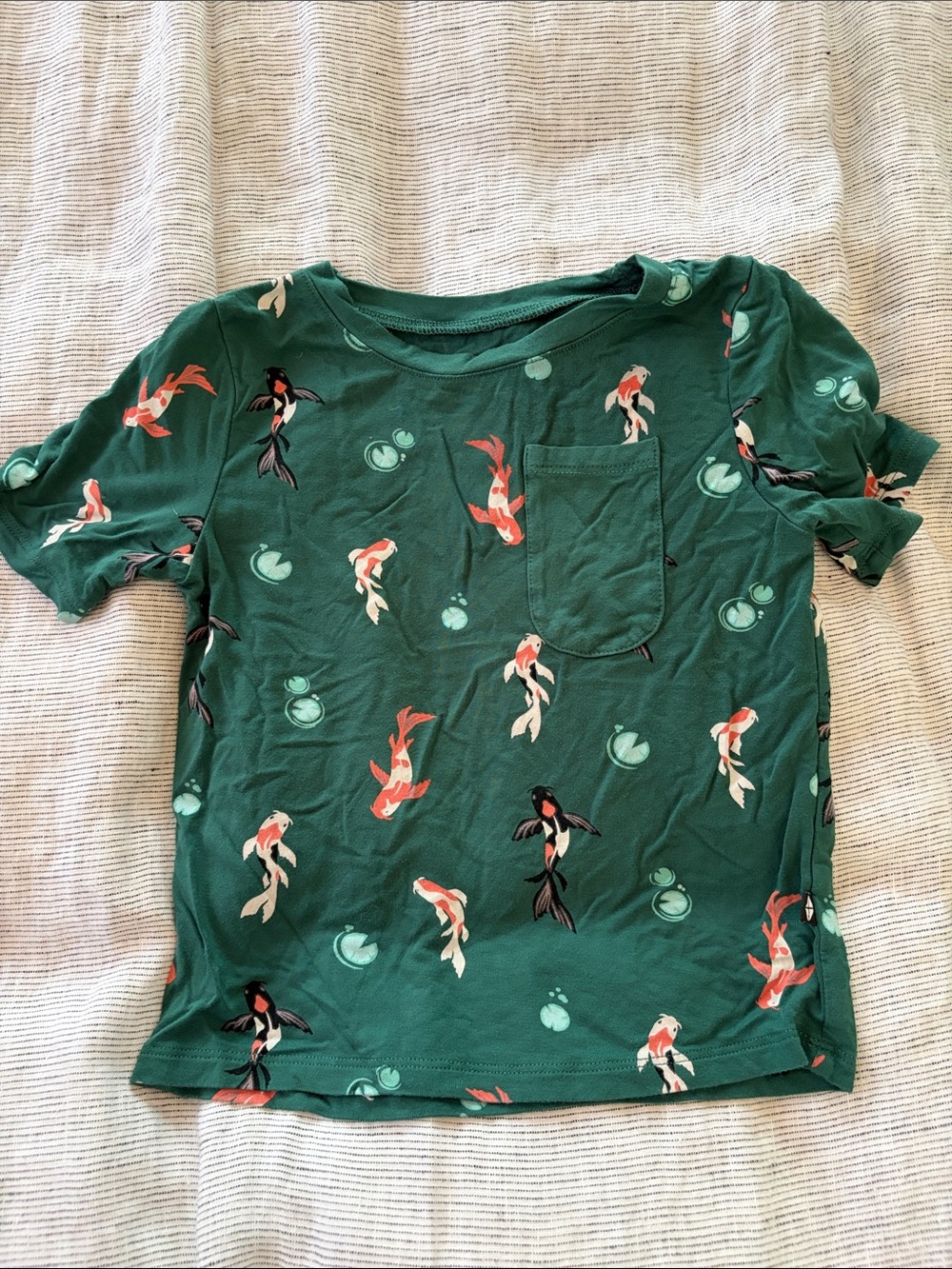 Kyte BABY Green Koi Pocket Tee